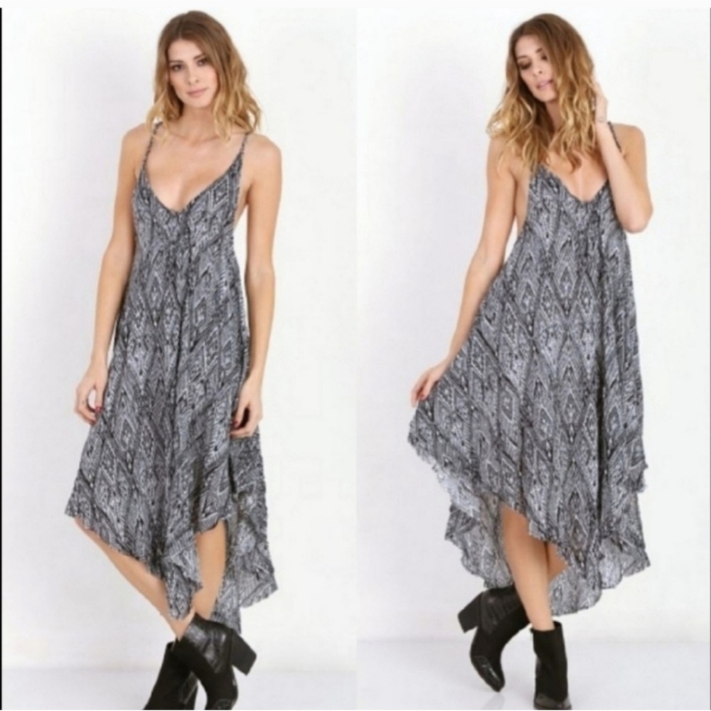 INTIMATELY FREE PEOPLE Black and White Patterned DressSIZE  S